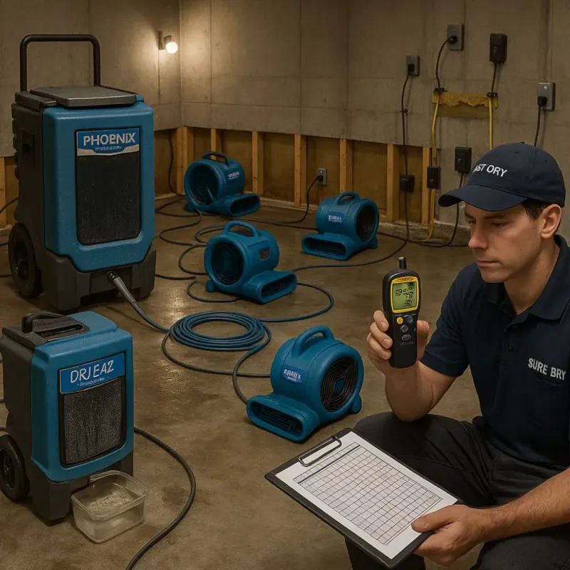 Structural Drying and Dehumidification process in South Old Bridge, NJ